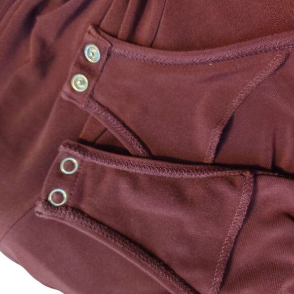 Torrid Bodysuit Long Sleeve Twisted V-neck Bodice Snap Strap Burgundy Size L/13 - Picture 6 of 10